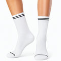 Calcetines deportivos 35-38 de punto blanco y negro de caña media