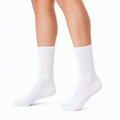 Calcetines deportivos blancos de punto acanalado talla 39-42