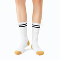 Calcetines deportivos de punto blanco negro y amarillo talla 39-42 estilo acanalado