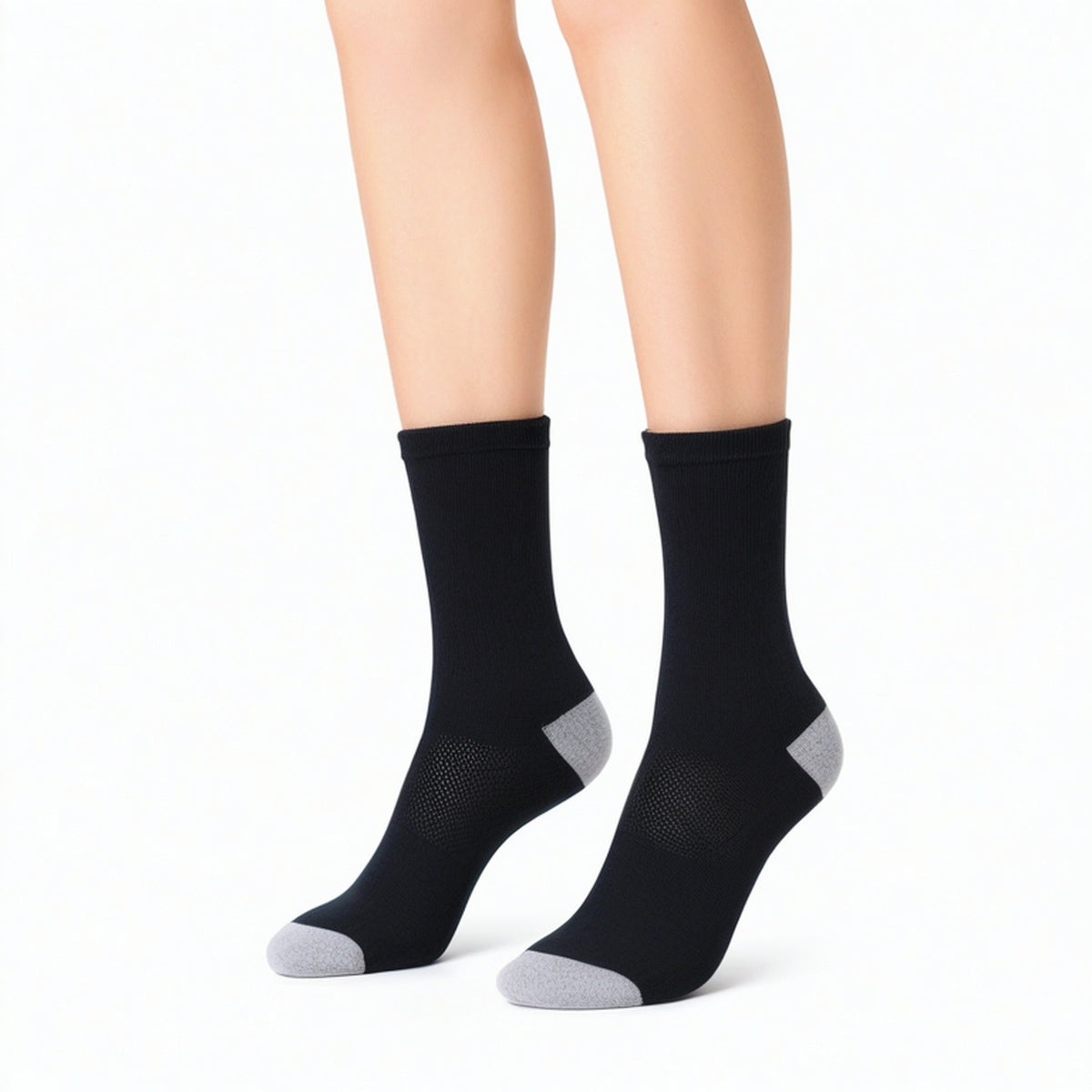 Calcetines deportivos 43-46 de punto negro y gris con refuerzo para deporte