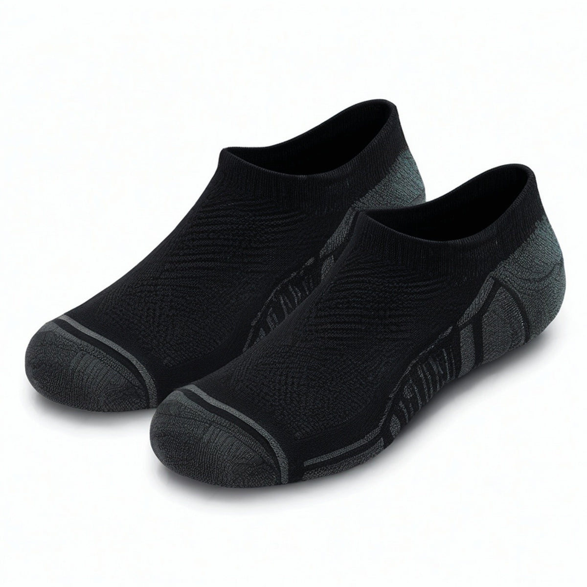Calcetines tobilleros 39-42 de punto negro/gris transpirables para deporte