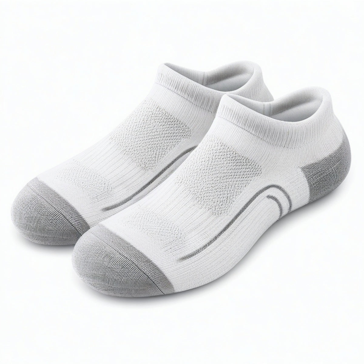 Calcetines tobilleros 43-46 de punto blanco/gris transpirables para deporte