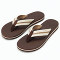 Chanclas 38/39 marrón de material sintético con tiras textiles para verano