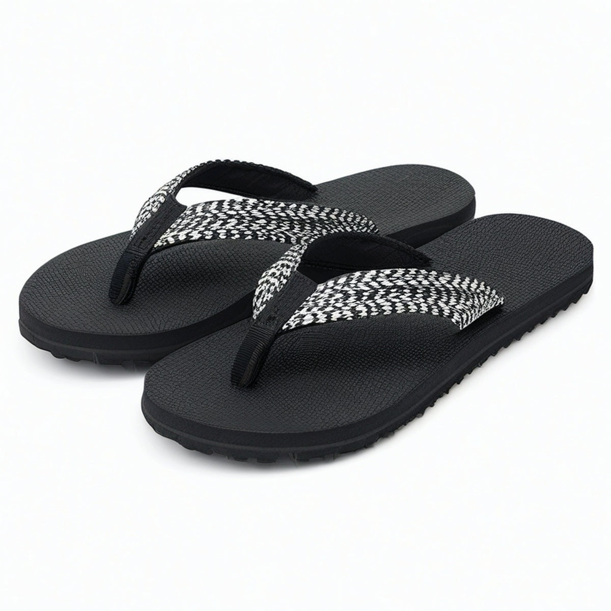 Chanclas 42/43 negras de material sintético con tira textil - ligeras para playa y piscina
