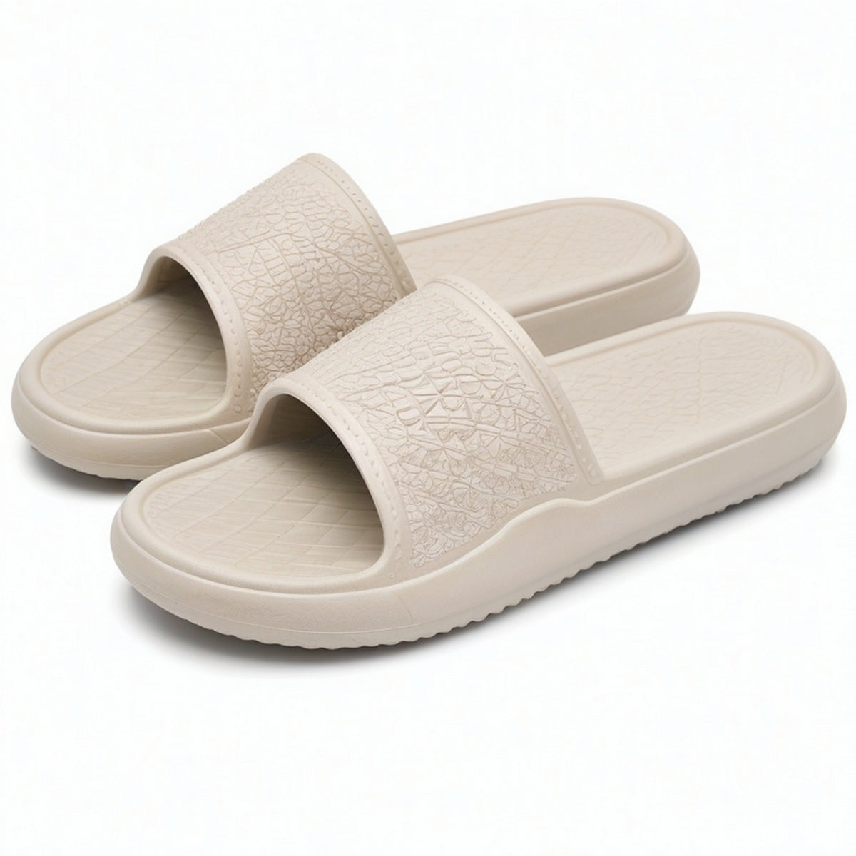 Chanclas 36/37 de espuma EVA beige con pala texturizada para uso diario