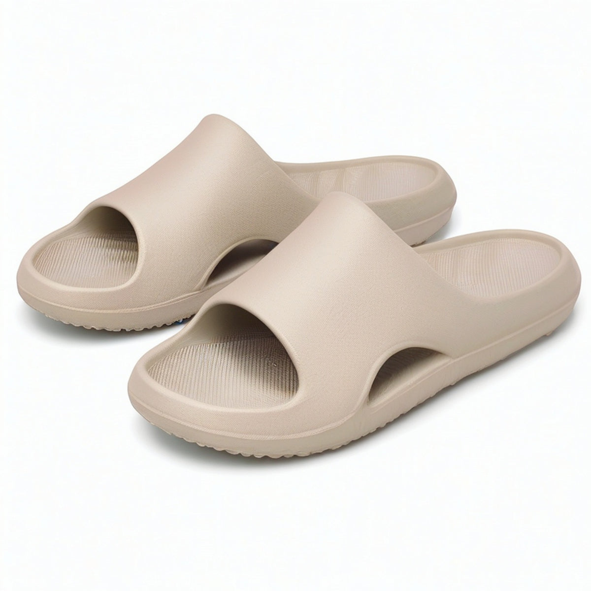 Chanclas 36/37 de EVA beige - diseño abierto con suela de relieve