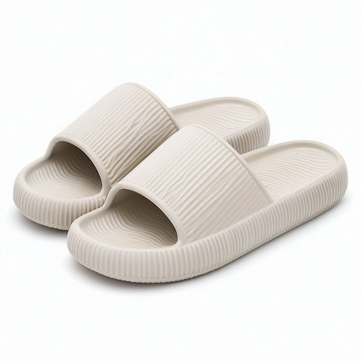 Chanclas de baño talla 38/39 de EVA beige con textura antideslizante