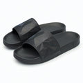 Chanclas talla 40/41 negras de material sintético con pala geométrica para uso diario