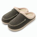 Zapatillas de casa 36/37 de textil acanalado verde oscuro con forro suave