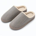 Zapatillas de casa 36/37 textiles beige y gris con forro afelpado