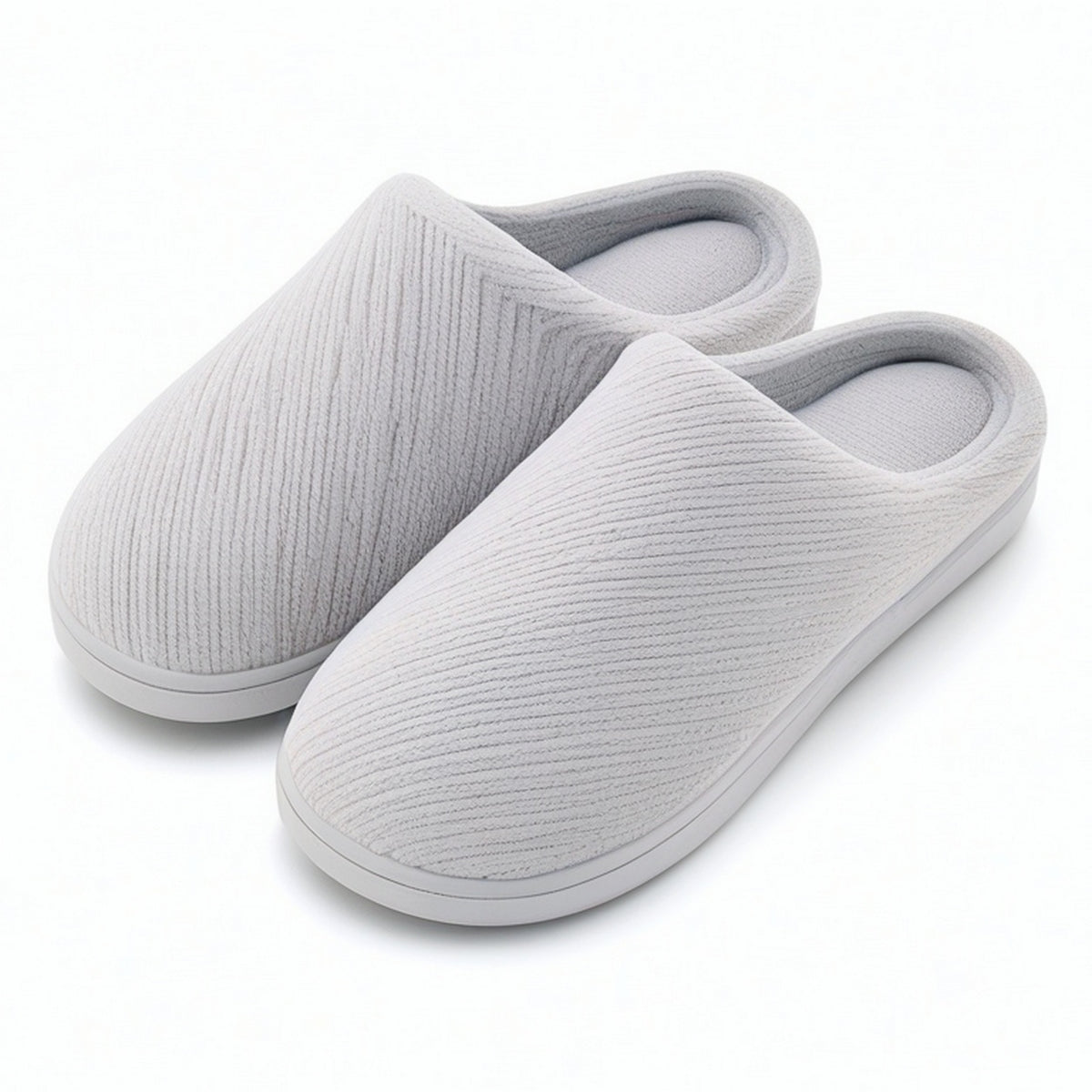 Zapatillas de casa talla 38/39 de tejido gris con puntera cerrada