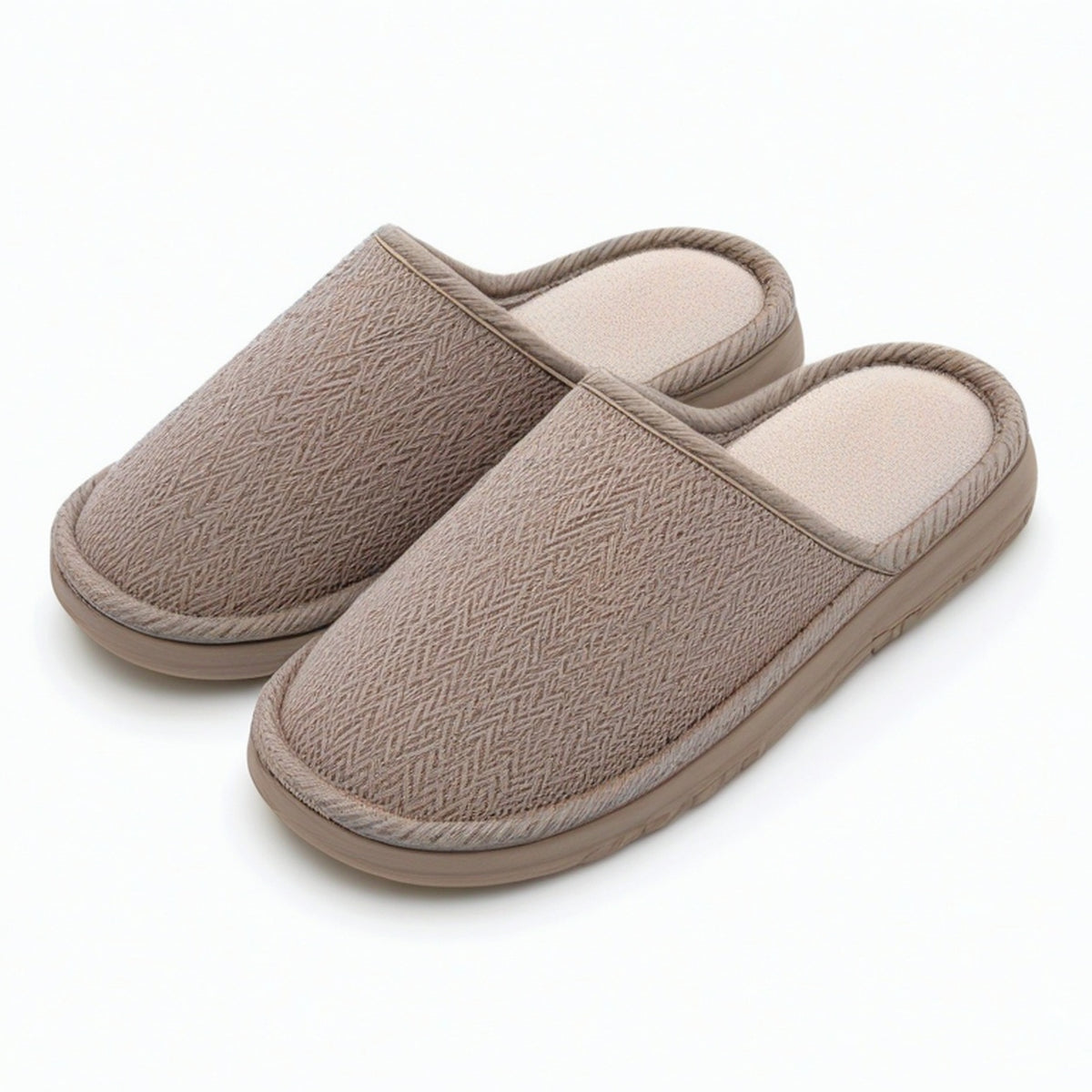 Zapatillas de casa 38/39 textiles beige con suela antideslizante